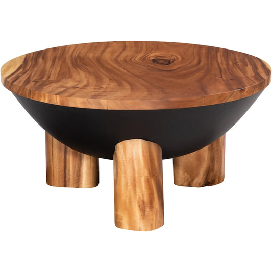 Moon Coffee Table by Phillips Collection in brown, black. Made from wood, chamcha wood in a unique style.