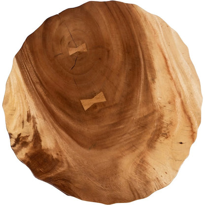 Indent Side Table by Phillips Collection in brown and natural. Made from wood, chamcha wood in a cottage & farmhouse style.