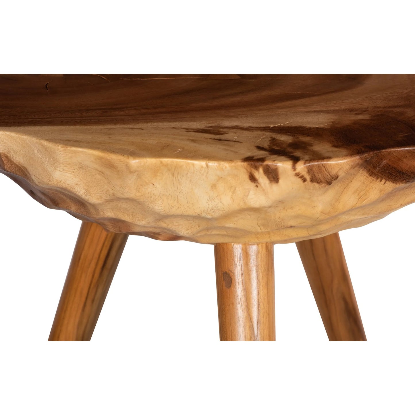 007 SI-2299724 | Closeup | Indent Side Table by Phillips Collection in brown and natural. Made from wood, chamcha wood in a cottage & farmhouse style.