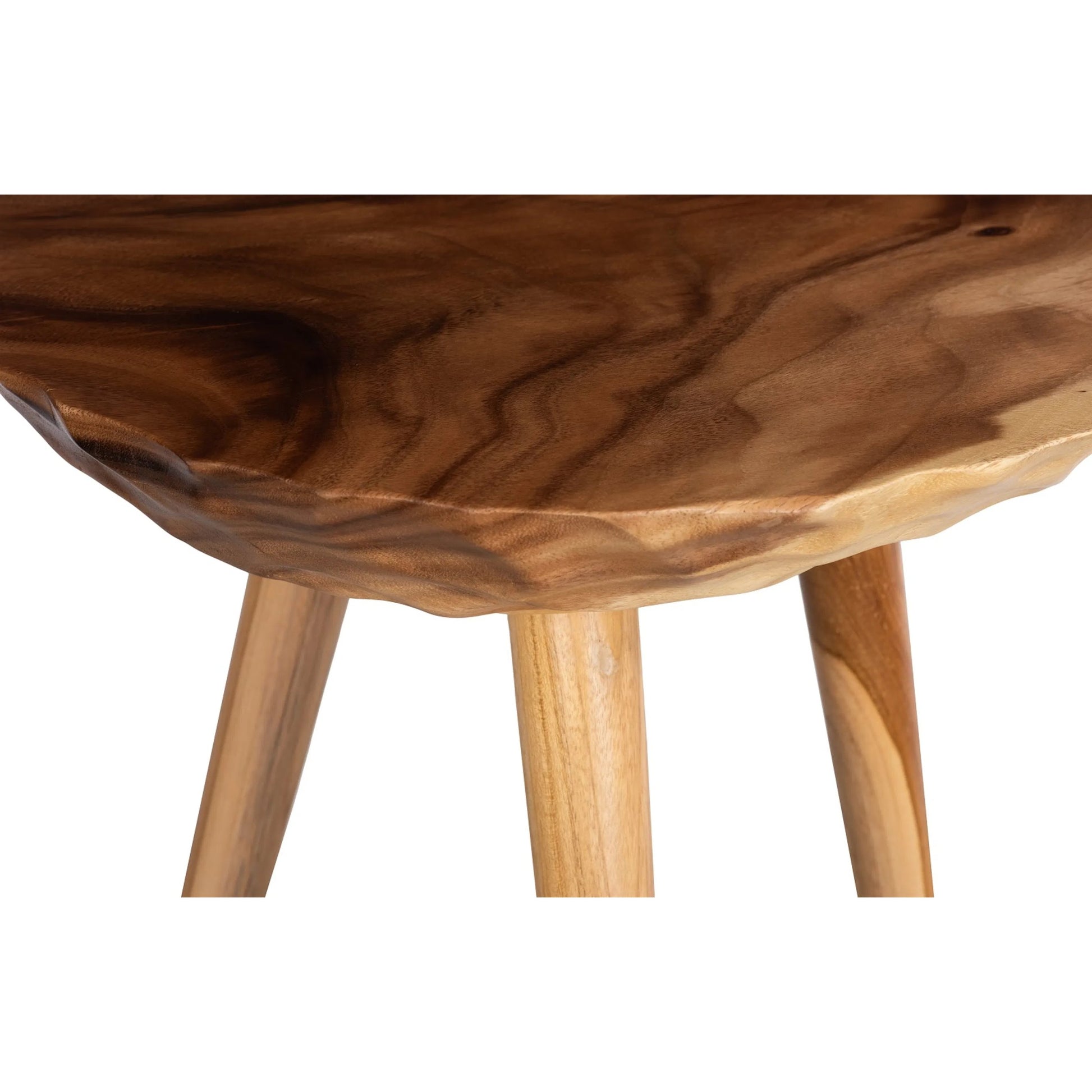 Indent Side Table by Phillips Collection in brown and natural. Made from wood, chamcha wood in a cottage & farmhouse style.