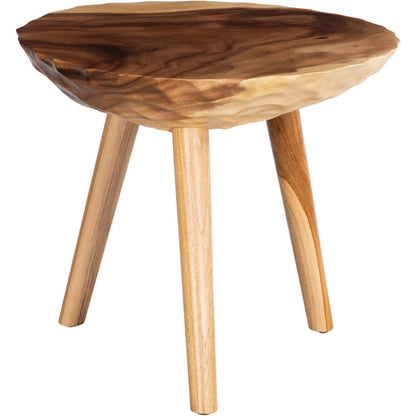 Indent Side Table by Phillips Collection in brown and natural. Made from wood, chamcha wood in a cottage & farmhouse style.