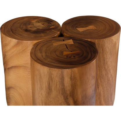 Triflora Side Table by Phillips Collection. Made from wood, chamcha wood in a transitional style.