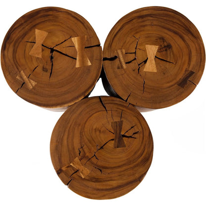 Triflora Side Table by Phillips Collection. Made from wood, chamcha wood in a transitional style.