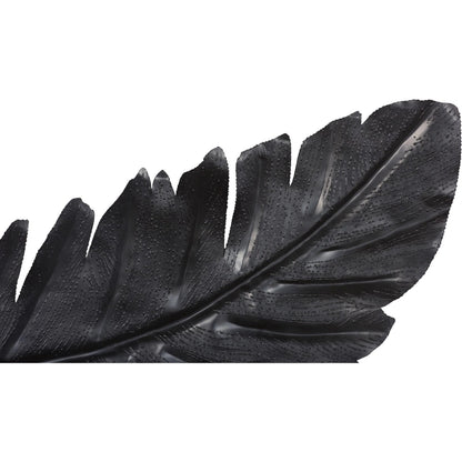 Feather Wall Decor by Phillips Collection in black and powder coat. Made from metal in a unique style.