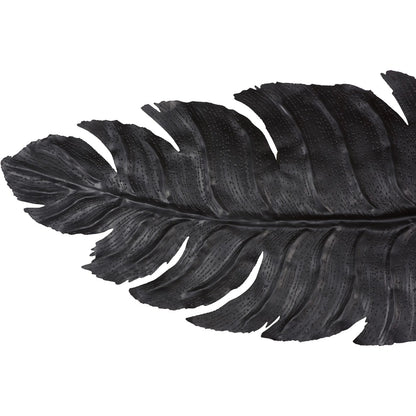 Feather Wall Decor by Phillips Collection in black and powder coat. Made from metal in a unique style.