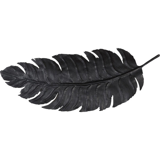 Feather Wall Decor by Phillips Collection in black and powder coat. Made from metal in a unique style.
