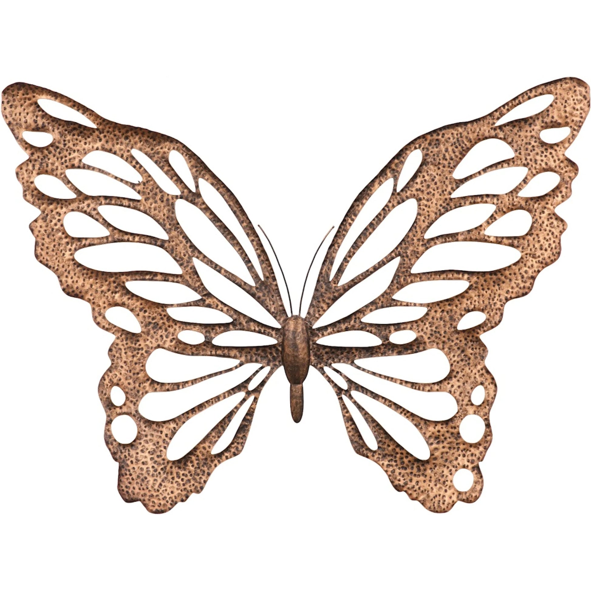 Butterfly Copper Wall Art by Phillips Collection in amber, black and copper, powder coat. Made from metal in a coastal style.