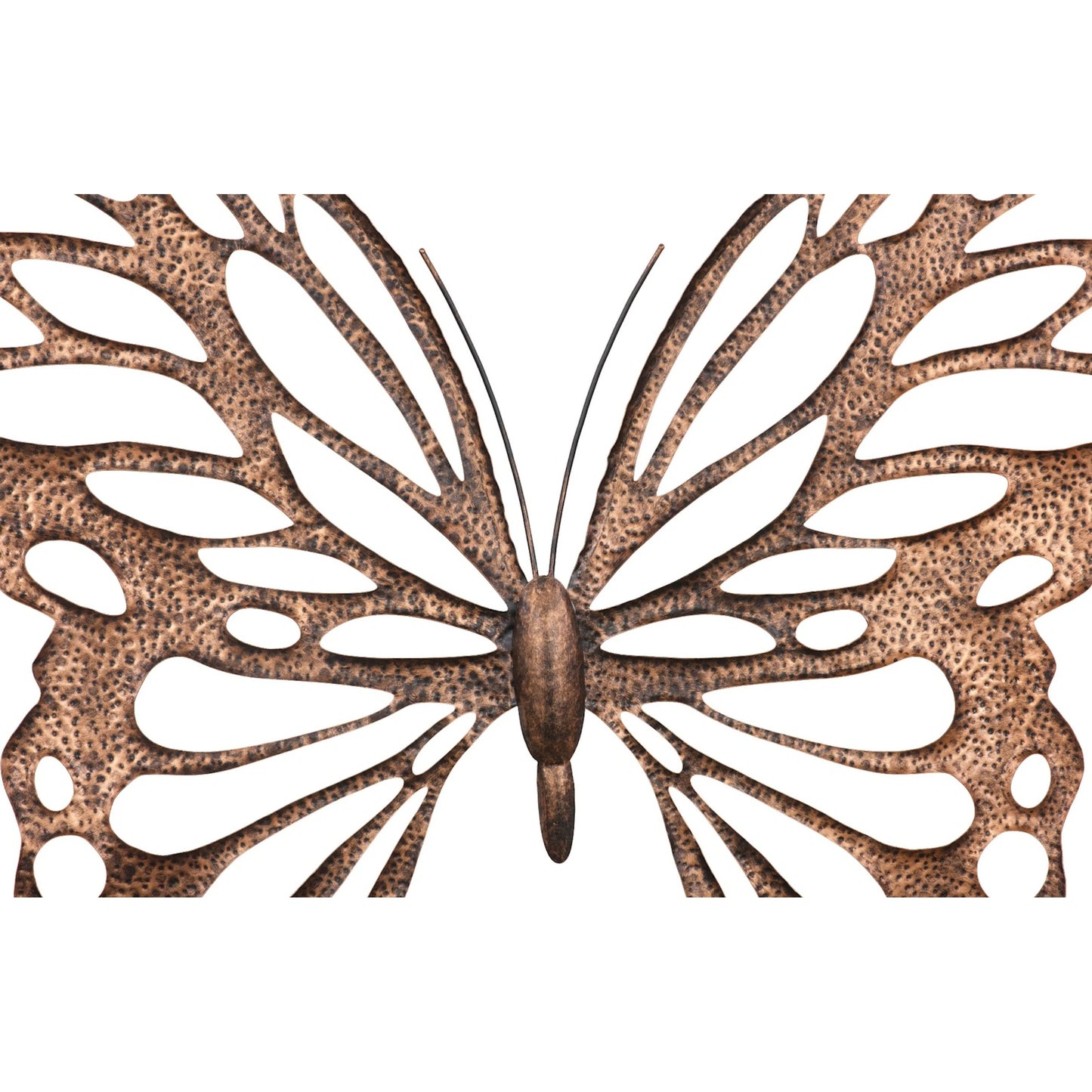 009 SI-2527612 | Closeup | Butterfly Copper Wall Art by Phillips Collection in amber, black and copper, powder coat. Made from metal in a coastal style.