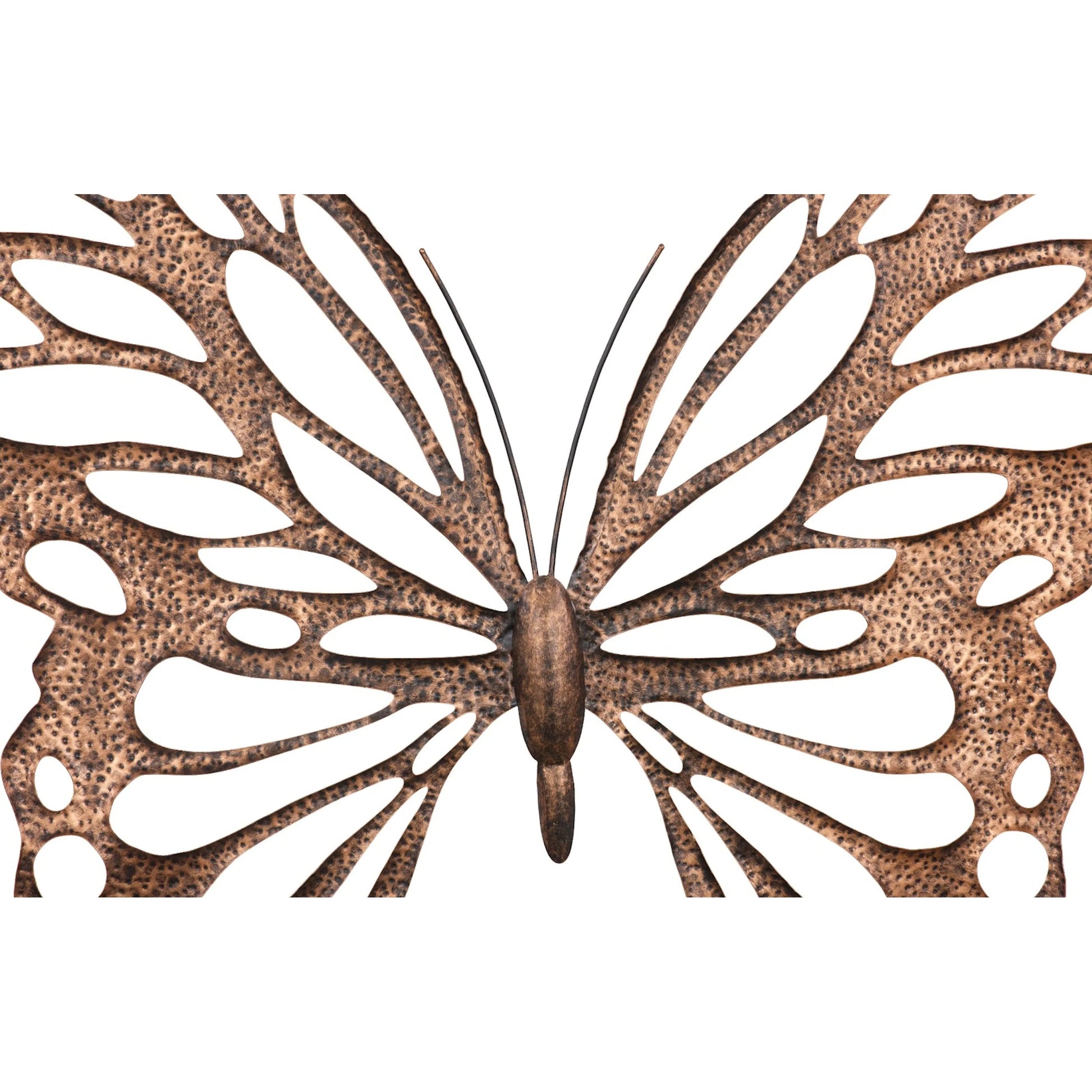Butterfly Copper Wall Art by Phillips Collection in amber, black and copper, powder coat. Made from metal in a coastal style.