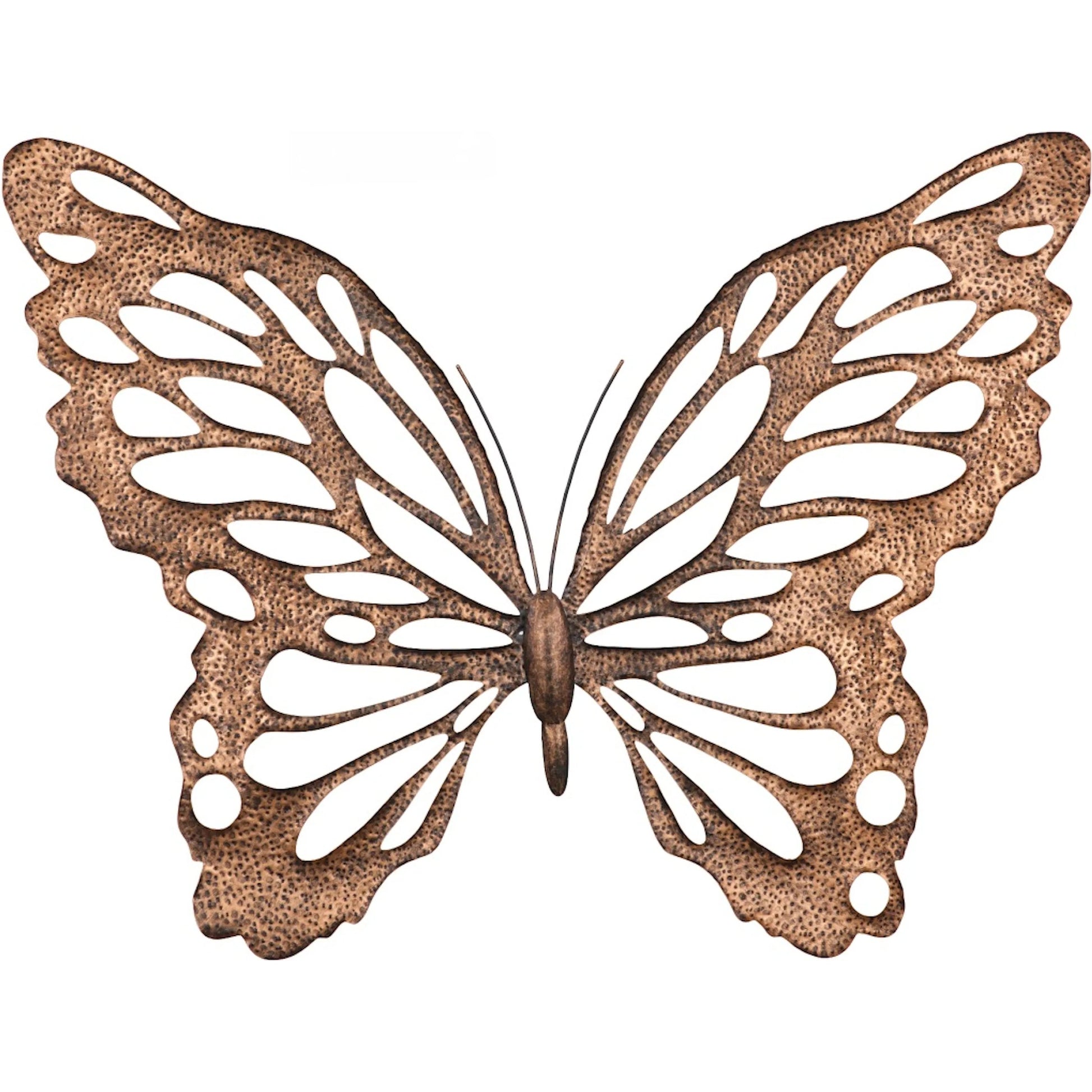 Butterfly Copper Wall Art by Phillips Collection in amber, black and copper, powder coat. Made from metal in a coastal style.