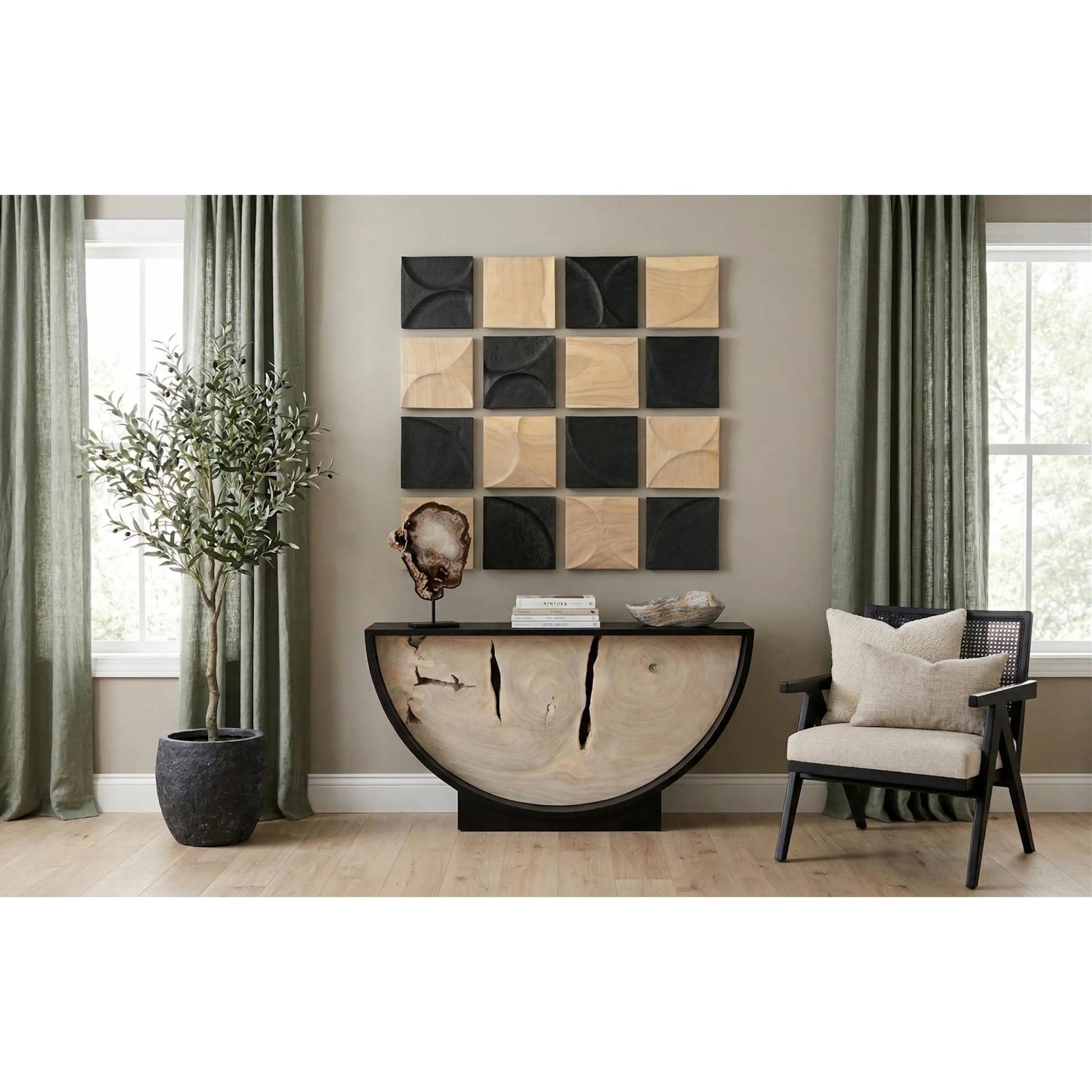 Curve Wall Tile Wave by Phillips Collection in bleached. Made from unique in a unique style.