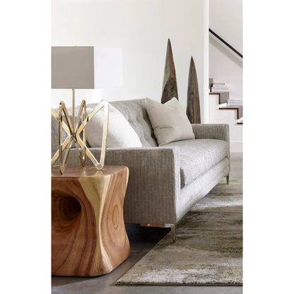 Peek a Boo Side Table by Phillips Collection in brown. Made from wood in a rustic style.