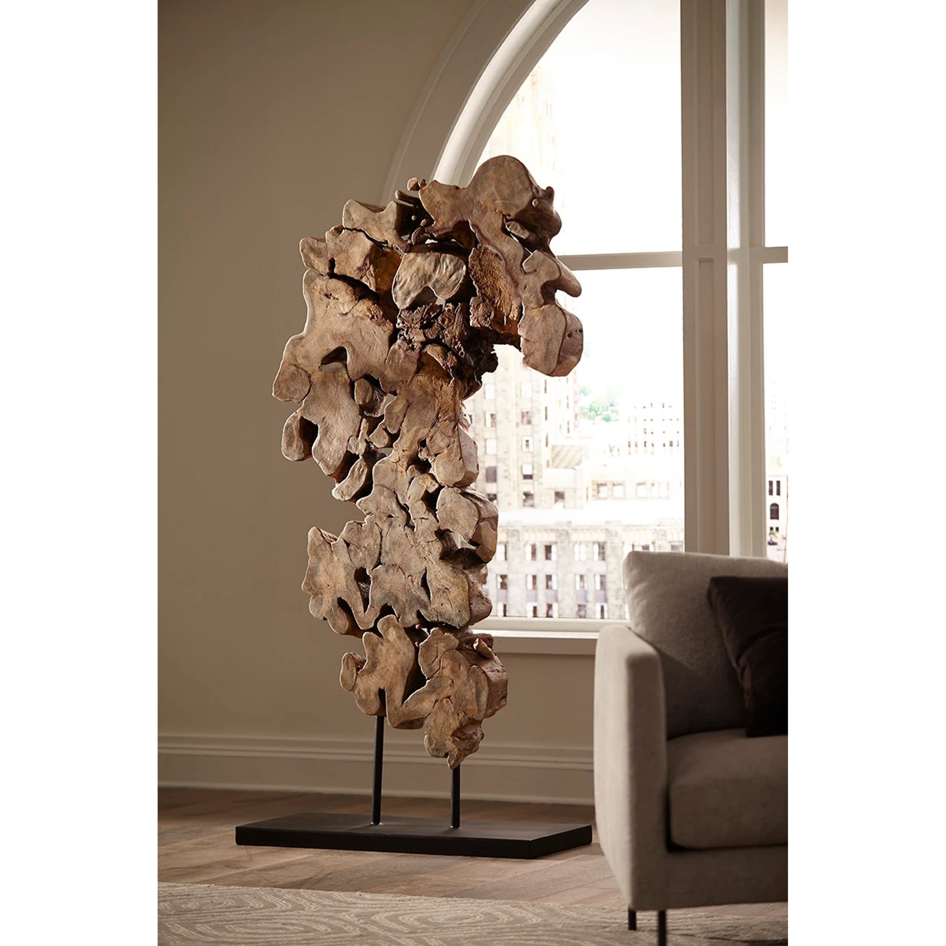 Pipal Wood Sculpture by Phillips Collection in brown, black. Made from wood in a eclectic & global style.