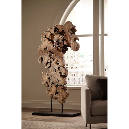Pipal Wood Sculpture by Phillips Collection in brown, black. Made from wood in a eclectic & global style.