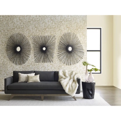 Spoke Round Mirror by Phillips Collection in charred. Made from wood in a modern style.