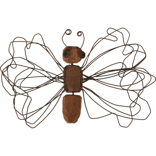 Wire Wing Butterfly by Phillips Collection in brown. Made from metal, wood in a eclectic & global style.