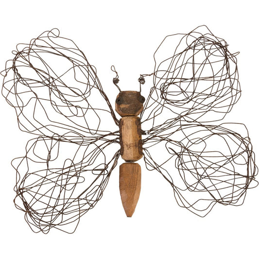 Wire Wing Butterfly by Phillips Collection in brown. Made from metal, wood in a eclectic & global style.