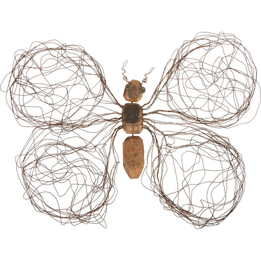 Wire Wing Butterfly by Phillips Collection in brown. Made from metal, wood in a eclectic & global style.