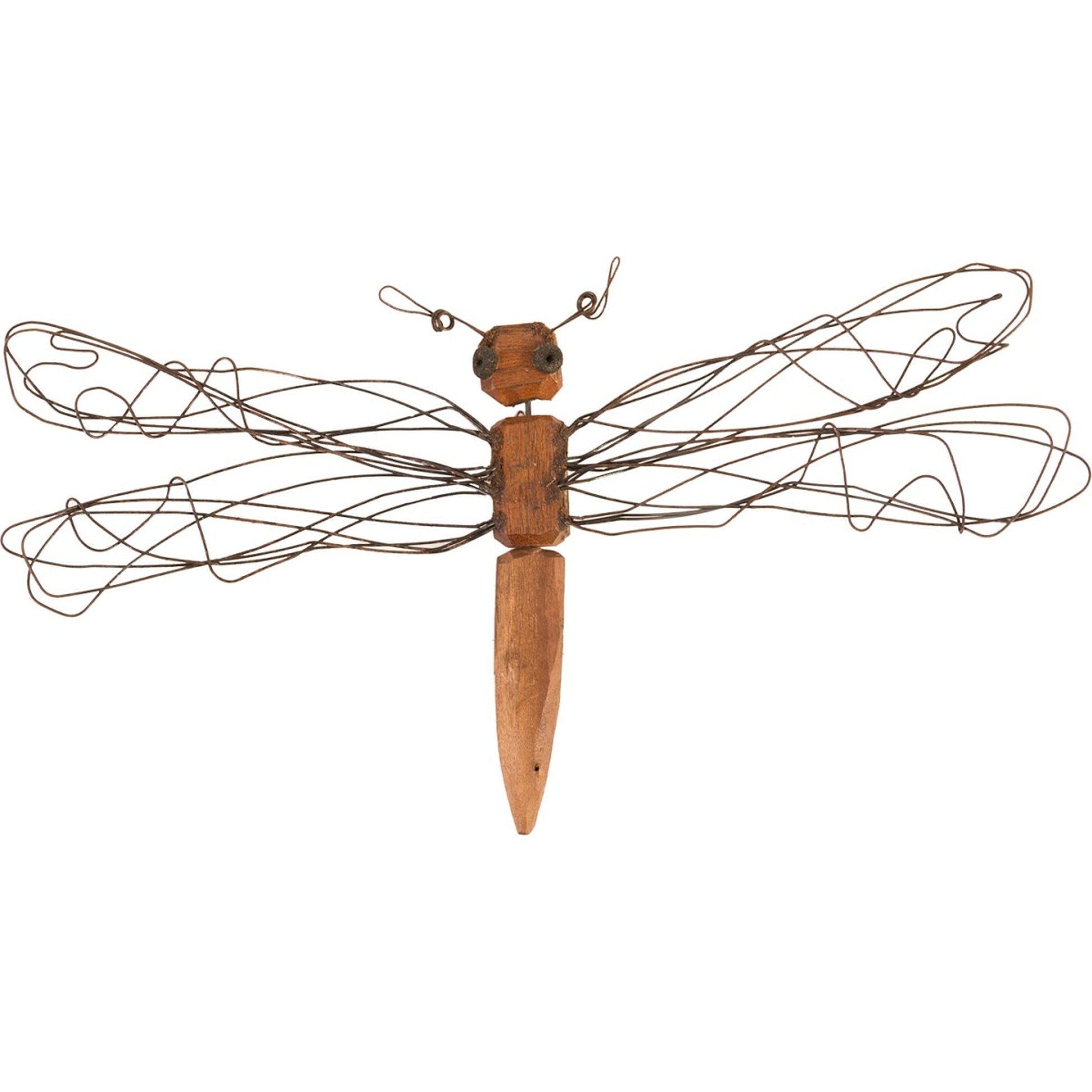 Wire Wing Dragonfly by Phillips Collection in brown. Made from metal, wood in a eclectic & global style.