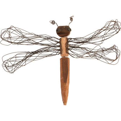 Wire Wing Dragonfly by Phillips Collection in brown. Made from metal, wood in a eclectic & global style.