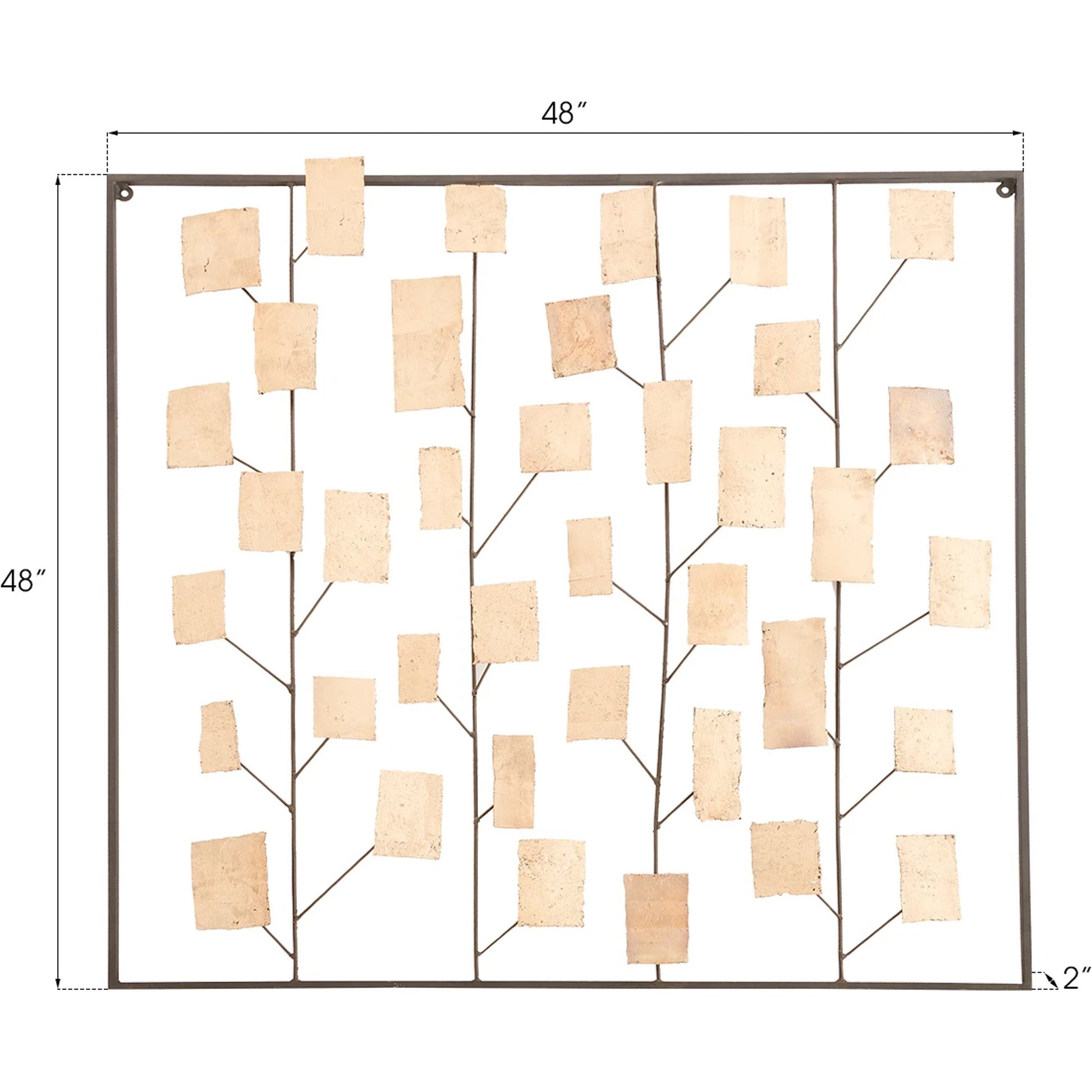 Iron Tree Wall Art by Phillips Collection in brown, gold and brass. Made from metal in a modern style.