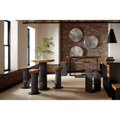 Concrete Bar Table by Phillips Collection in gray, brown. Made from wood, concrete in a modern style.