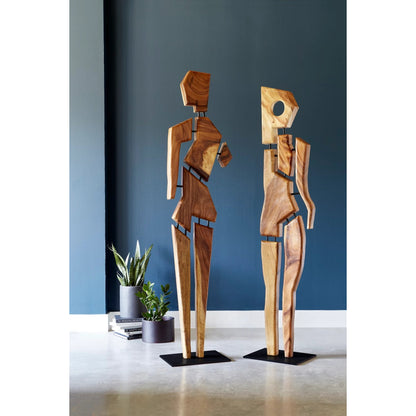 Jack Chamcha Wood Sculpture by Phillips Collection in black, brown. Made from wood in a modern style.