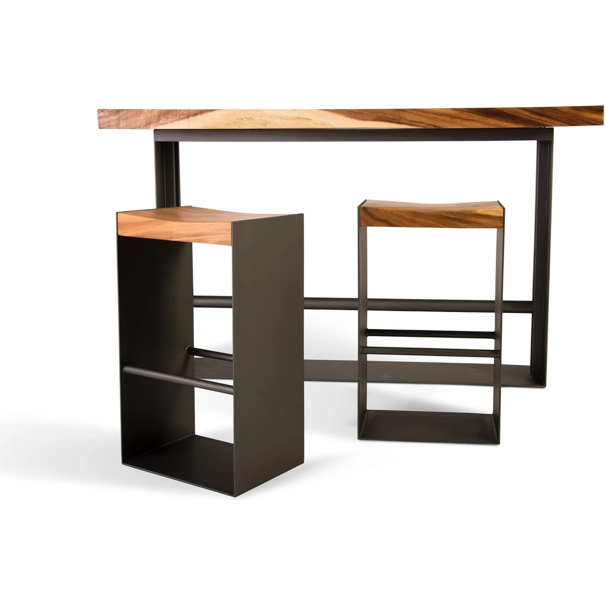 Iron Frame Bar Table by Phillips Collection in black, brown. Made from wood in a modern style.