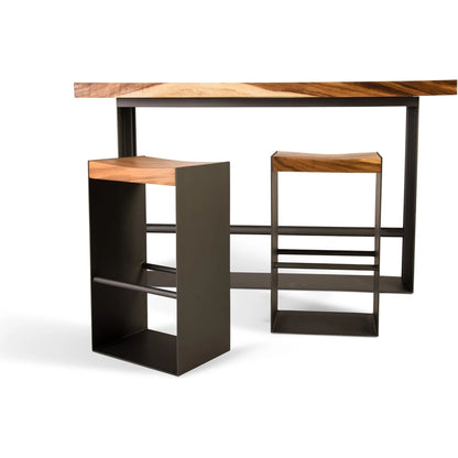 Iron Frame Bar Table by Phillips Collection in black, brown. Made from wood in a modern style.