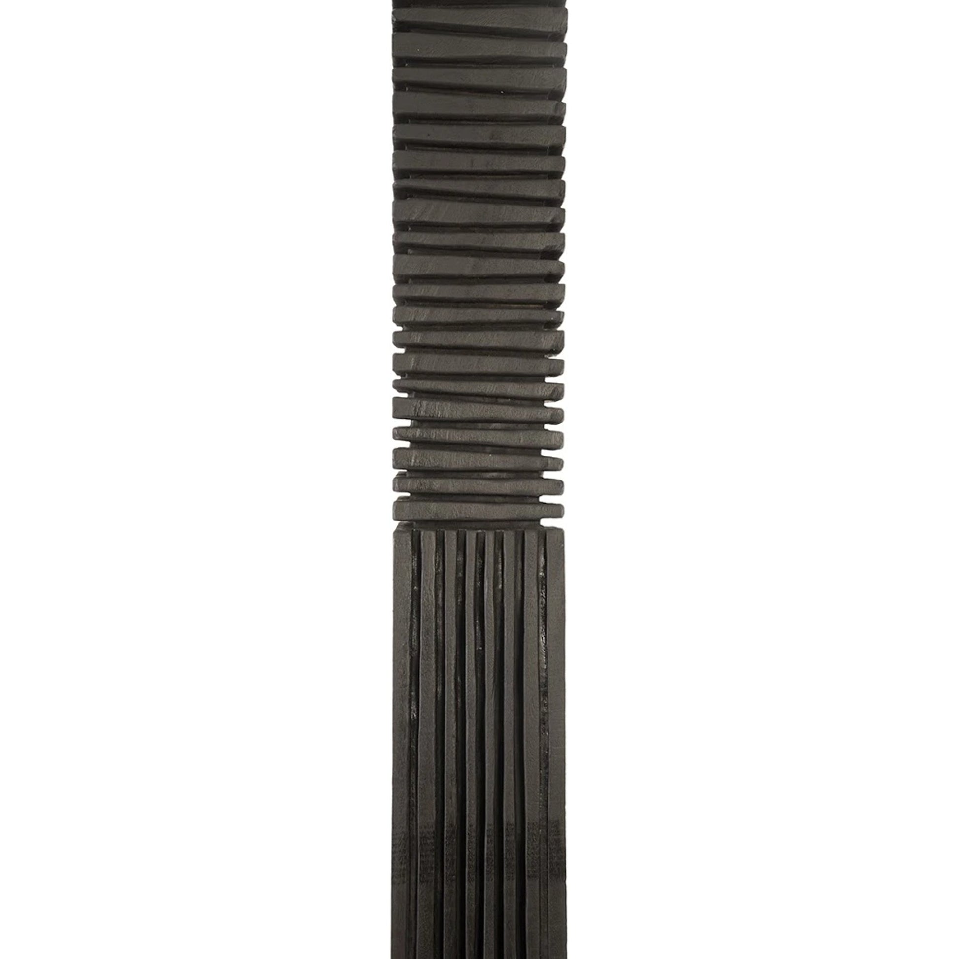 Black Wood Bisected Abstract Sculpture by Phillips Collection in black and charred. Made from wood, metal in a eclectic & global style.
