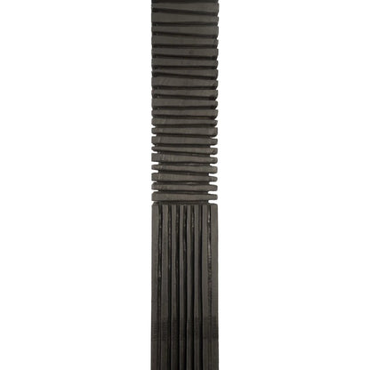 Black Wood Bisected Abstract Sculpture by Phillips Collection in black and charred. Made from wood, metal in a eclectic & global style.