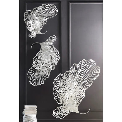 White Butterfly Wall Art by Phillips Collection in white and powder coat. Made from metal in a coastal style.