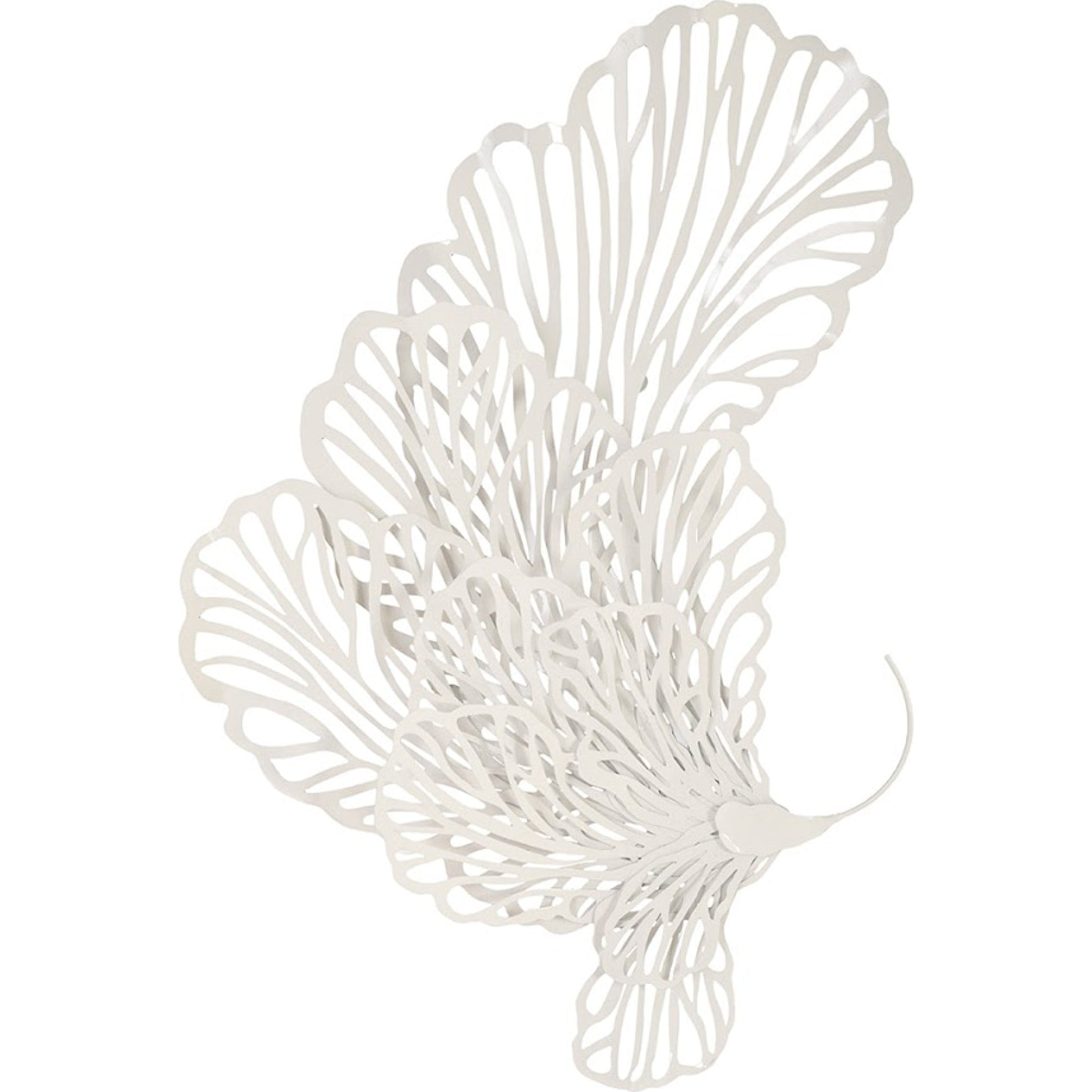 White Butterfly Wall Art by Phillips Collection in white and powder coat. Made from metal in a coastal style.