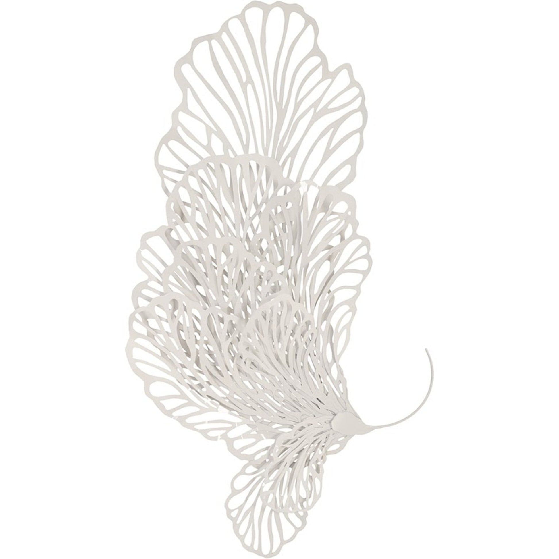 White Butterfly Wall Art by Phillips Collection in white and powder coat. Made from metal in a coastal style.