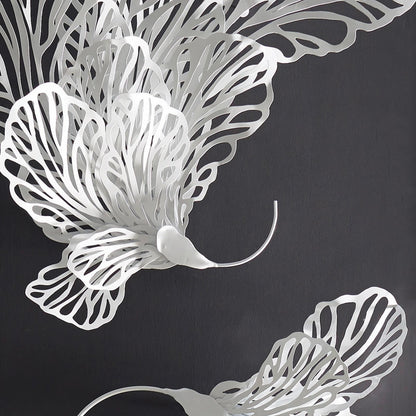 White Butterfly Wall Art by Phillips Collection in white and powder coat. Made from metal in a coastal style.