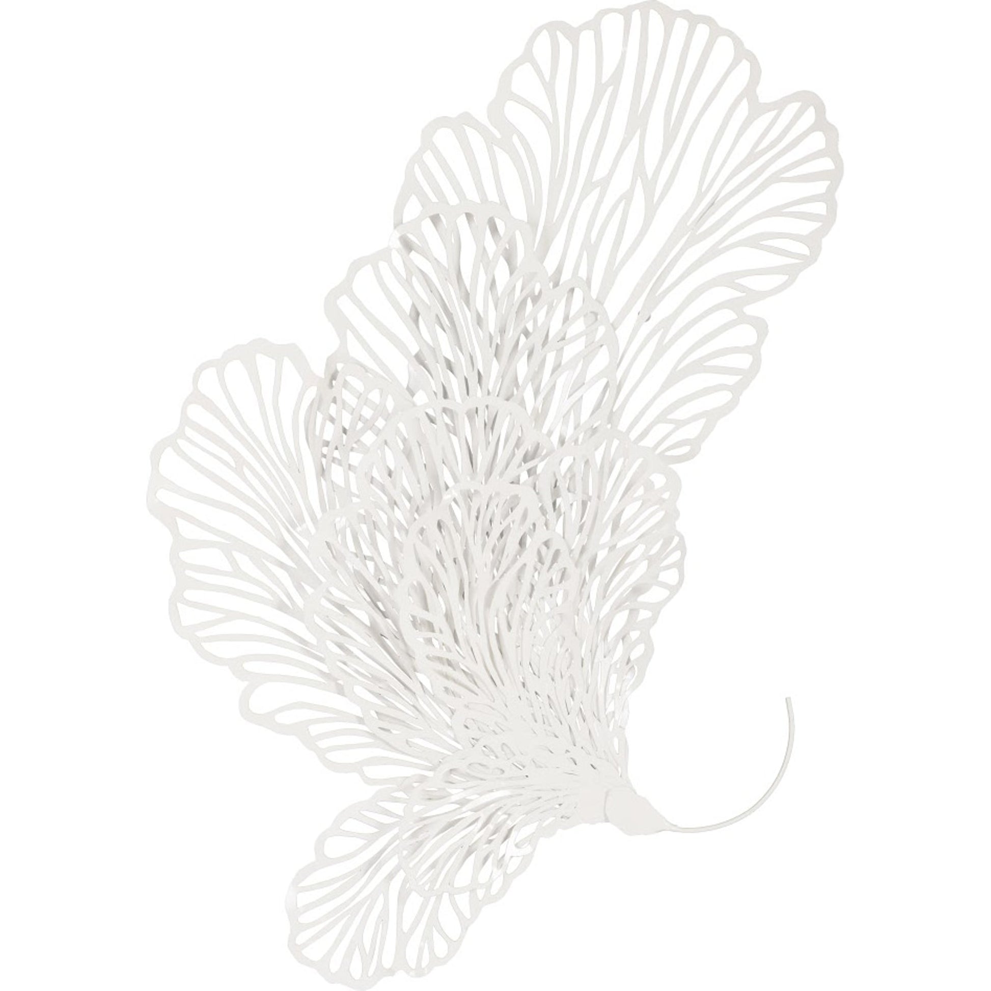 White Butterfly Wall Art by Phillips Collection in white and powder coat. Made from metal in a coastal style.
