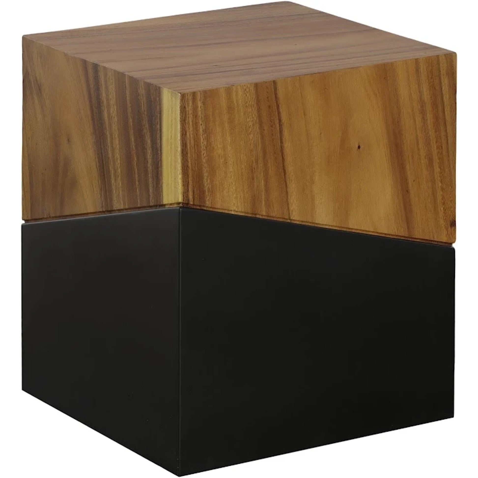 Geometry Stool by Phillips Collection in gray stone. Made from wood in a modern style.