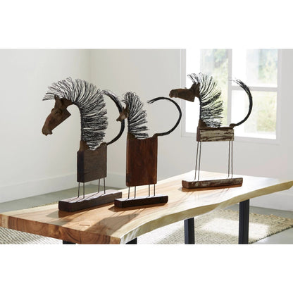 Wire Horse Sculpture by Phillips Collection. Made from wood in a eclectic & global style.