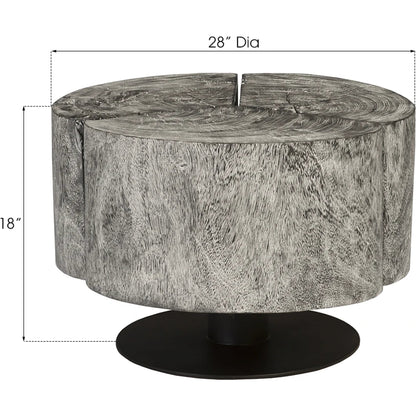 Clover Gray Stone Coffee Table by Phillips Collection in gray stone. Made from unique in a rustic style.