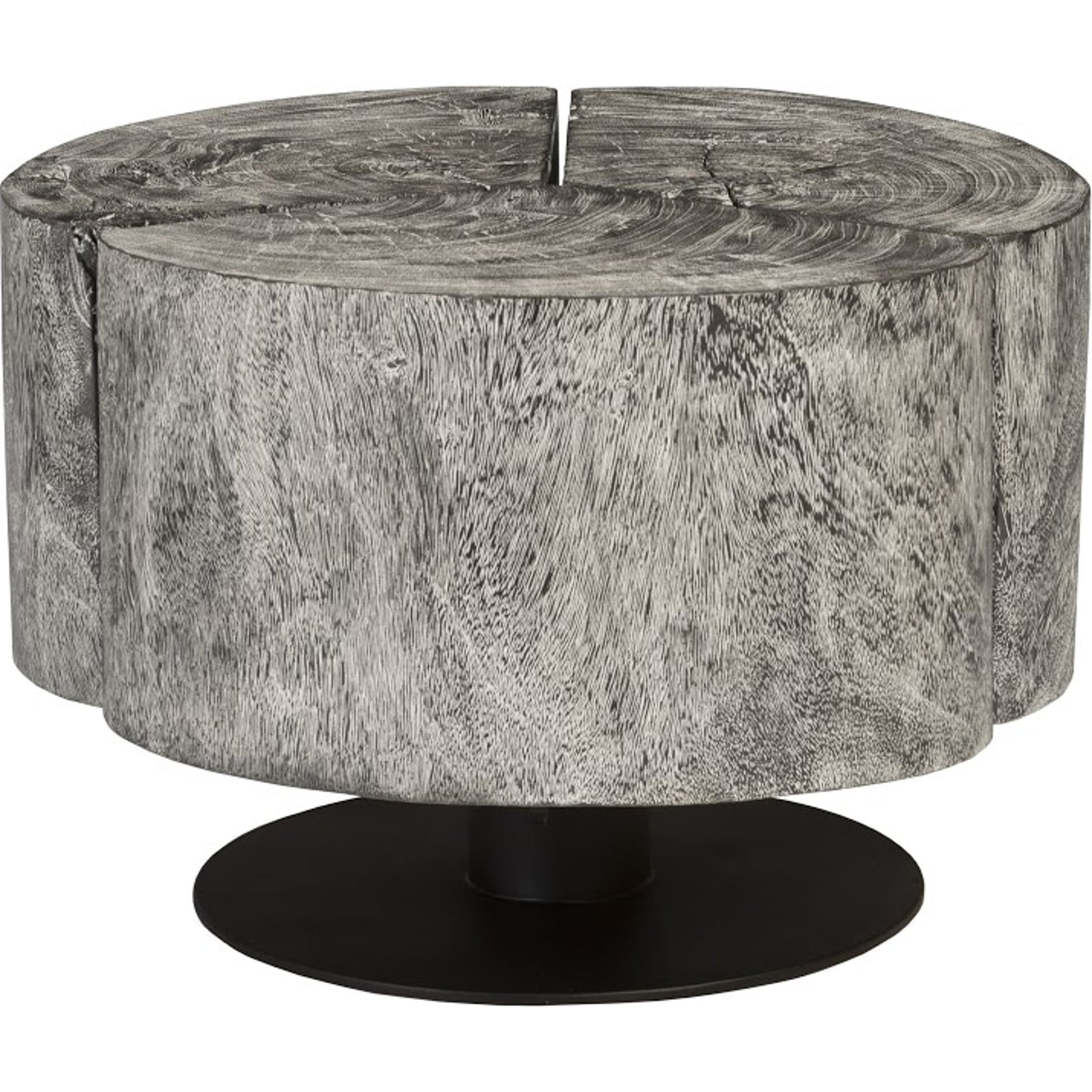 Clover Gray Stone Coffee Table by Phillips Collection in gray stone. Made from unique in a rustic style.