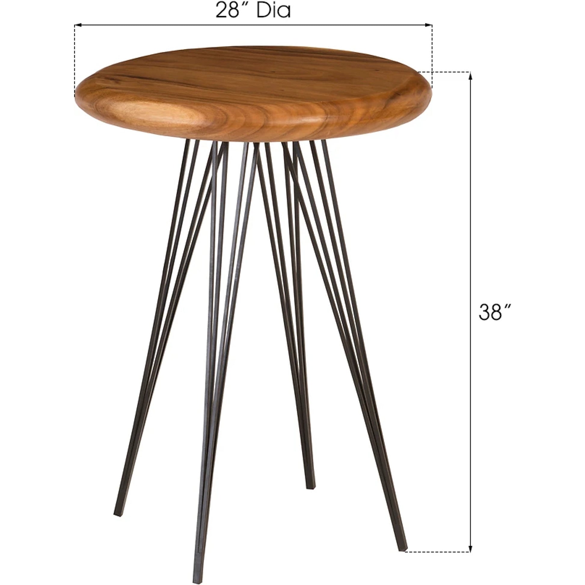 Chamcha Wood Bar Table by Phillips Collection in natural, powder coat. Made from wood in a modern style.