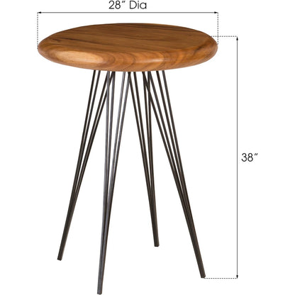 Chamcha Wood Bar Table by Phillips Collection in natural, powder coat. Made from wood in a modern style.