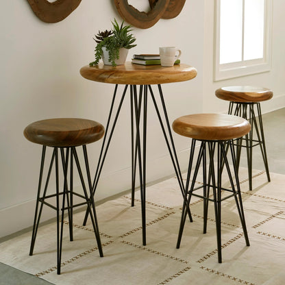 Chamcha Wood Bar Table by Phillips Collection in natural, powder coat. Made from wood in a modern style.