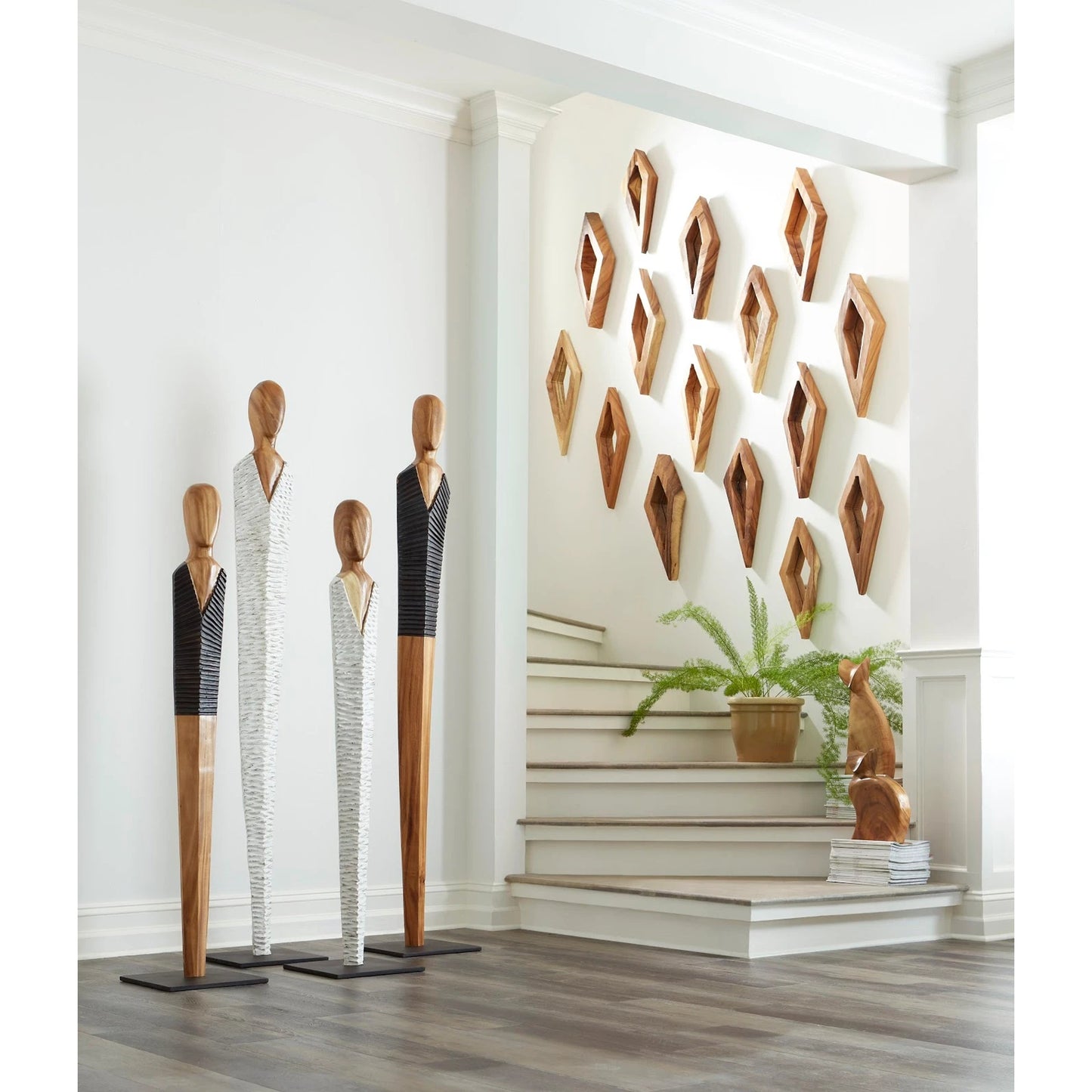 015 SR-821061 | Lifestyle | Vested Female Sculpture by Phillips Collection in white, brown. Made from wood in a eclectic & global style.