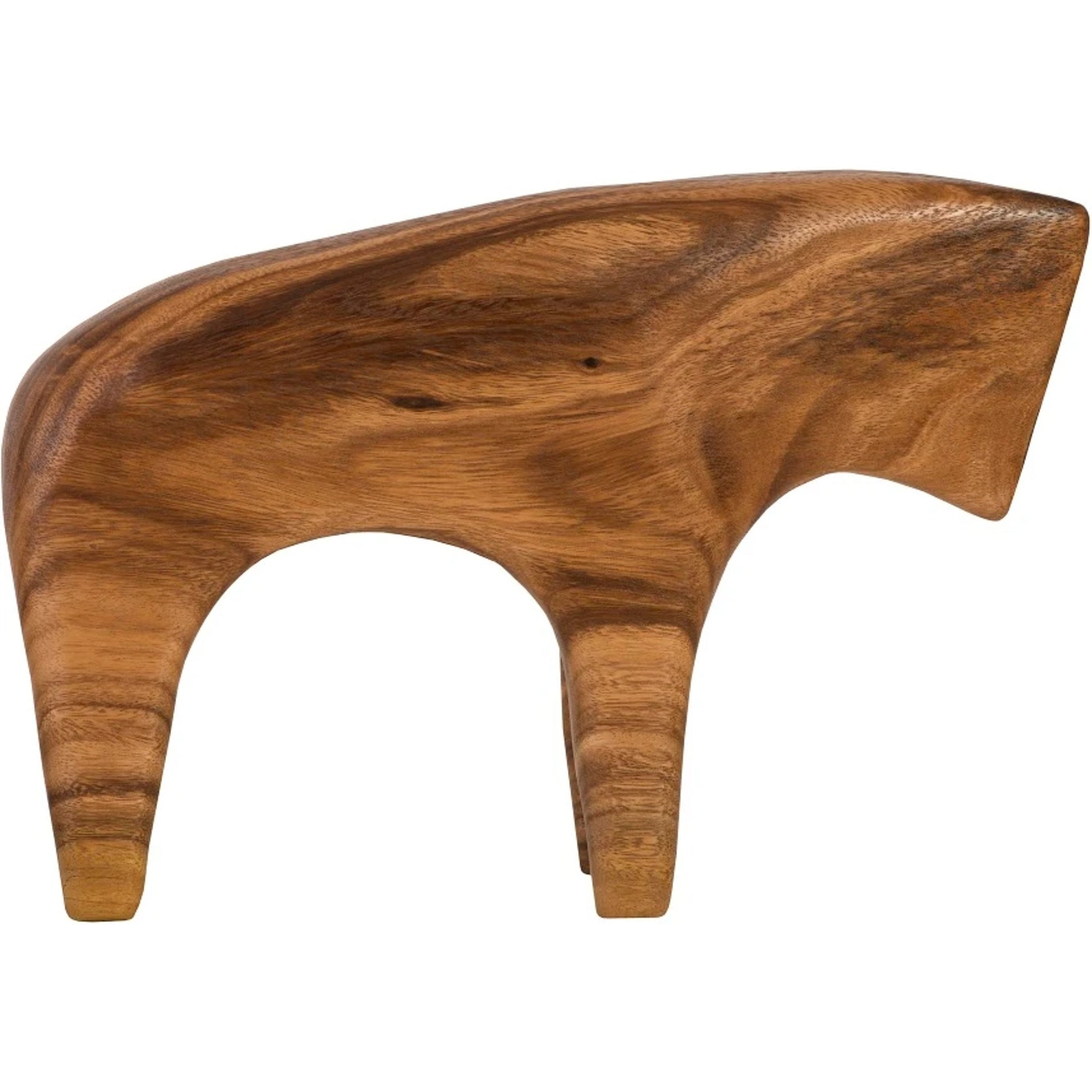 Bull Sculpture by Phillips Collection in brown. Made from wood in a eclectic & global style.