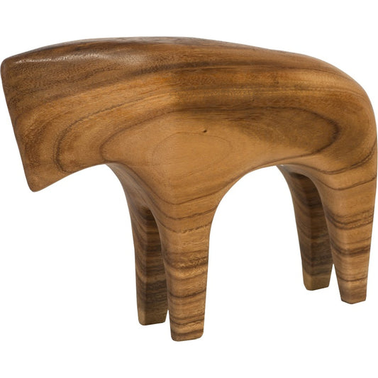 Bull Sculpture by Phillips Collection in brown. Made from wood in a eclectic & global style.