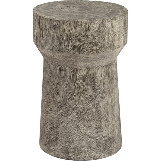 Curved Wood Stool by Phillips Collection in gray stone. Made from wood, chamcha in a eclectic & global style.