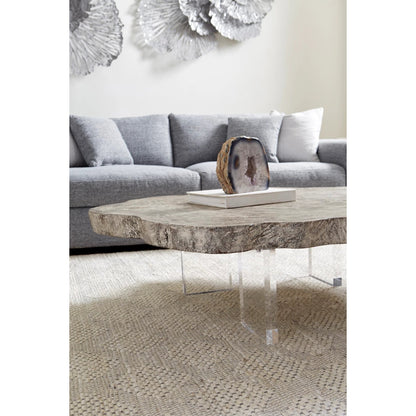 Floating Coffee Table with Acrylic Legs by Phillips Collection. Made from wood, chamcha wood acrylic in a modern style.