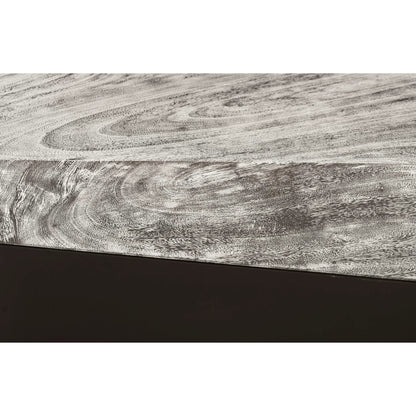 Geometry Rectangular Coffee Table by Phillips Collection in gray stone. Made from unique in a rustic style.