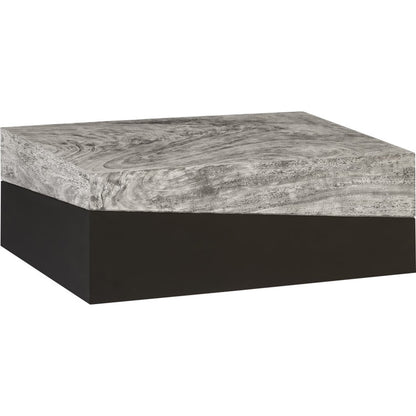 Geometry Rectangular Coffee Table by Phillips Collection in gray stone. Made from unique in a rustic style.